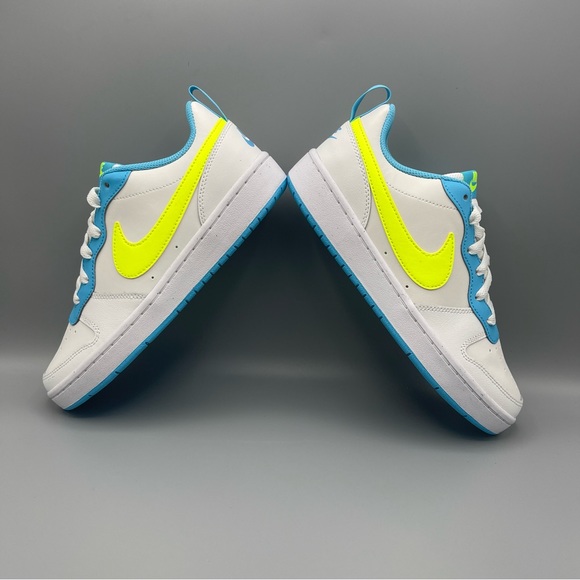 Nike Court Borough Low 2 GS /6Y 'White Baltic Blue Volt' Women's Size 7.5 - Picture 3 of 14